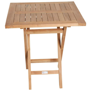 Ambia Garden Gartentisch, Teak, Holz, Teakholz, massiv, quadratisch, eckig, X-Form, 70x75x70 cm, Gartenmöbel, Gartentische, Gartentische