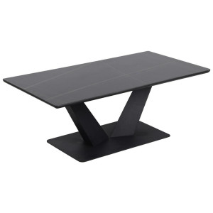 Stylife Couchtisch, Schwarz, Metall, Keramik, Marmoroptik, rechteckig, eckig, Bodenplatte, 60x42x110 cm, Wohnzimmer, Wohnzimmertische, Couchtische,