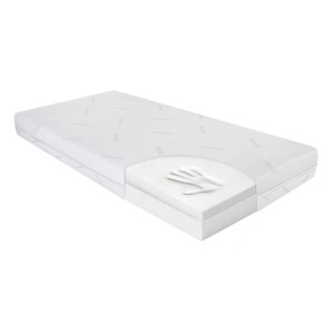 Patinio Beistellbettmatratze Nina Memory, Weiß, Textil, rechteckig, 90x40 cm, Bezug abnehmbar/waschbar, schadstoffgeprüft, Wendematratze, rundum