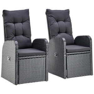 Ambia Garden Loungesessel, Schwarz, Metall, Kunststoff, Füllung: Schaumstoff, 57x105x73 cm, Loungemöbel, Loungesessel