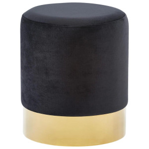 Xora Hocker, Schwarz, Gold, Metall, Textil, rund, 35x42x35 cm, Stoffauswahl, Wohnzimmer, Hocker, Sitzhocker