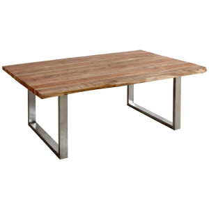 Landscape Couchtisch, Akazie, Edelstahl, Holz, Metall, Akazie, Hartholz, Holz, U-Form, 70x45x118 cm, Wohnzimmer, Wohnzimmertische, Couchtische,