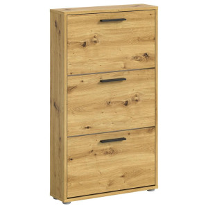 Carryhome Schuhkipper, Eiche Artisan, Kunststoff, 59x103x17 cm, Typenauswahl, stehend, Garderobe, Schuhaufbewahrung, Schuhkipper