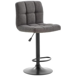 Livetastic Barhocker, Grau, Schwarz, Metall, Textil, Drehteller, 44.5x92-113x48 cm, Sitzfläche 360° drehbar, Esszimmer, Barmöbel, Barhocker