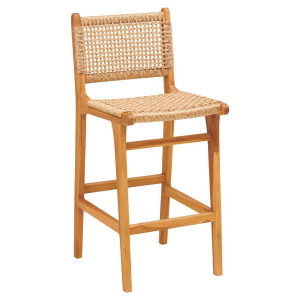 Livetastic Barhocker, Natur, Holz, Kunststoff, Teakholz, vollmassiv, 45x108x55 cm, Esszimmer, Barmöbel, Barhocker