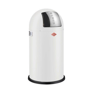 Wesco Abfallsammler Pushboy, Weiß, Edelstahl, Metall, 50 L, 75.5 cm, Made in Germany, Küchen, Küchenausstattung, Mülleimer
