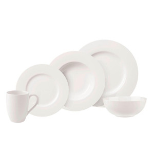 Villeroy & Boch Kombiservice Basic White, Weiß, Keramik, 20-teilig, Uni, 300 ml,500 ml, Essen & Trinken, Geschirr, Geschirr-Sets, Kombiservice