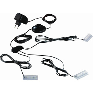 Carryhome Glasbodenbeleuchtungs-Set, Schwarz, Kunststoff, 3-teilig, Lampen & Leuchten, Innenbeleuchtung, Schrankbeleuchtung