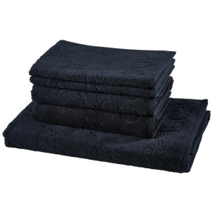 JOOP! Frottierset UNI Cornflower, Schwarz, Textil, 5-teilig, Abstraktes, Oeko-Tex® Standard 100, saugfähig, Aufhängeschlaufe, strapazierfähig,