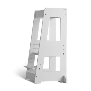 tiSsi Lernturm Felix, Weiß, Holz, Buche, massiv, 40x91x45 cm, Made in Europe, Babymöbel, Hochstühle & Zubehör, Lerntürme