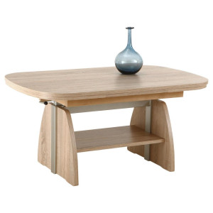 Boxxx Couchtisch, Sonoma Eiche, Holzwerkstoff, Holzoptik, rechteckig, Wange, 67x53-69x108-157 cm, ausziehbar, höhenverstellbar, Wohnzimmer,