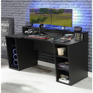 Mid.you Gamingtisch, Schwarz, Metall, Kunststoff, Holzwerkstoff, rechteckig, 72x91x160 cm, Arbeitszimmer, Schreibtische, Gaming-Tische