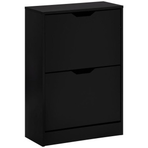 Livetastic Schuhkipper, Schwarz, Holzwerkstoff, 55x80.5x23.5 cm, Garderobe, Schuhaufbewahrung, Schuhkipper