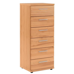 Kommode, Buche, Kunststoff, Kernbuche, furniert, massiv, 6 Schublade(n) Schubladen, 42x107x39 cm, Goldenes M, Made in Germany, DGM-Klimapakt,
