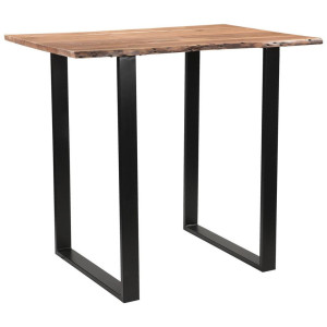 Linea Natura Bartisch, Schwarz, Akazie, Holz, Metall, Akazie, Hartholz, rechteckig, U-Form, 80x105x120 cm, Esszimmer, Tische, Stehtische