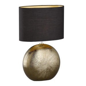 Fischer und Honsel Fischer & Honsel Tischleuchte Foro, Schwarz, Gold, Kunststoff, 17x53x34 cm, Lampen & Leuchten, Innenbeleuchtung, Tischlampen,