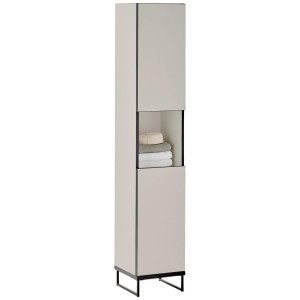 Mid.you Hochschrank, Schwarz, Kaschmir, Metall, 2 Fächer, 30x162x31 cm, stehend, Badezimmer, Badezimmerschränke, Hochschränke
