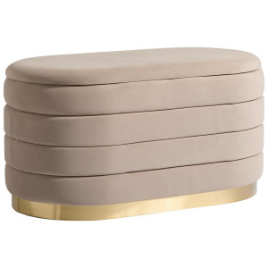 Mid.you Hocker, Camel, Metall, Textil, oval, 80x42x42 cm, Stauraum, Wohnzimmer, Hocker, Sitzhocker