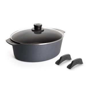 Woll Bräter Diamond Lite, Schwarz, Metall, 6 L, oval, 31x26x11 cm, backofengeeignet,backofengeeignet, kratzfest, antihaftbeschichtet, Kochen, Töpfe,
