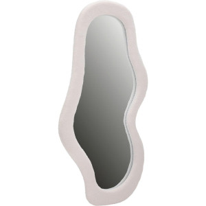 Mid.you Wandspiegel, Creme, Glas, Textil, Holzwerkstoff, Freiform, 70x130x3.5 cm, Bsci, Spiegel, Wandspiegel