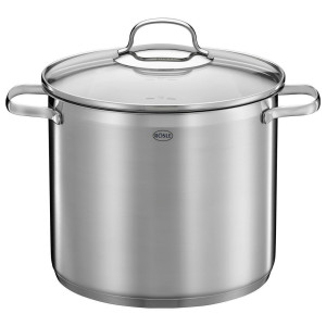 Rösle Kochtopf Elegance, Edelstahl, Metall, 13 L, Messskala, backofengeeignet, hitzebeständige Griffe,backofengeeignet, Kochen, Töpfe, Kochtöpfe