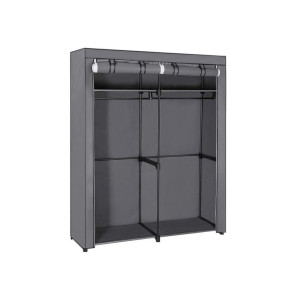 Boxxx Stoffschrank, Grau, Metall, Textil, 2 Fächer, 140x174x43 cm, Schlafzimmer, Kleiderschränke, Stoffschrank