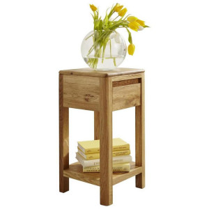 Livetastic Blumensäule, Eiche, Holz, Wildeiche, vollmassiv, 30x60x30 cm, Wohnzimmer, Wohnzimmertische, Blumenständer