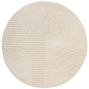 Novel Webteppich Granada, Creme, Textil, Boho, rund, ISO 9001, Bsci, Oeko-Tex® Standard 100, für Fußbodenheizung geeignet, in verschiedenen Größen