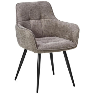Mid.you Armlehnstuhl, Braun, Metall, Textil, konisch, 57x84x60 cm, Esszimmer, Stühle, Esszimmerstühle, Armlehnenstühle