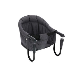 Fillikid Tischsitz Flexi, Dunkelgrau, Kunststoff, Textil, 45x36x30 cm, flach zusammenfaltbar, Füttern