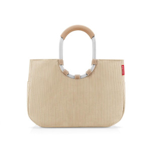 Reisenthel Einkaufstasche Loopshopper L cord sand exclusive, Beige, Textil, 46x34.5x25 cm, großes Hauptfach, Freizeit, Koffer & Taschen,