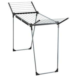 Leifheit Standtrockner Pegasus 180 Solid Black, Anthrazit, Schwarz, Metall, Kunststoff, 157x87x66 cm, klappbar, platzsparend, Haushaltsreinigung,