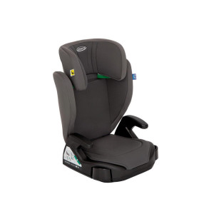 Graco Kinderautositz Junior Maxi R129, Dunkelgrau, Textil, Füllung: Polyester, 39x46.3x64.5-85.5 cm, abnehmbarer und waschbarer Bezug,