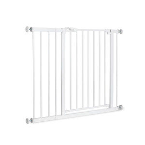 Hauck Türschutzgitter Open N Stop 2 Set, Weiß, Metall, Kunststoff, 96 - 101x77 cm, Verlängerung inklusive, erhältlich, Kindersicherheit,