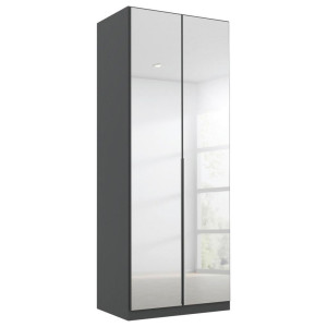 Rauch Möbel Drehtürenschrank Rauch Alabama, Grau, Silber, Holzwerkstoff, 2 Fächer, 91x229x54 cm, Blauer Engel, Goldenes M, BQ - Bündnis für Qualität,