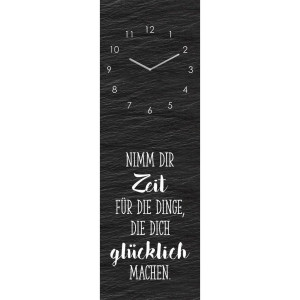 Euroart Wanduhr, Schwarz, Weiß, Glas, 20x60x3.1 cm, Dekoration, Uhren, Wanduhren