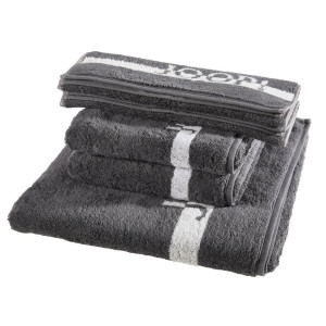 JOOP! Frottierset Split Doubleface, Grau, Dunkelgrau, Textil, 5-teilig, Uni, Oeko-Tex® Standard 100, saugfähig, Aufhängeschlaufe, strapazierfähig,