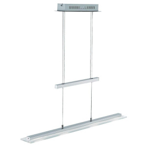 Fischer und Honsel Fischer & Honsel Led-Hängeleuchte Tenso, Chrom, Nickel, Metall, Glas, länglich,länglich, warmweiß, kaltweiß, tageslichtweiß, 64x150