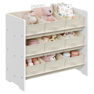 Mid.you Kinderregal, Weiß, Beige, Textil, Holzwerkstoff, 3 Fächer, 62.5x60x29.5 cm, stehend, Kinder- & Jugendzimmer, Kindermöbel, Kinderregale