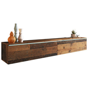 P & B Lowboard D180, Alteiche, Kunststoff, kaltweiß, 180x30x33 cm, Fsc, Made in EU, stehend, hängend, Beleuchtung, in verschiedenen Holzdekoren