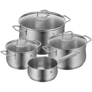 WMF Kochtopfset Brillant, Edelstahl, Metall, 4-teilig, 16 cm,20 cm, 2 L,3,7 L,6,5 L,1,5 L, Kochen, Töpfe, Topfsets