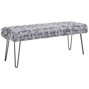 Xora Sitzbank, Grau, Schwarz, Metall, Textil, 2-Sitzer, 128x50x45 cm, Esszimmer, Bänke, Sitzbänke