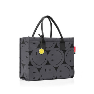 Reisenthel Einkaufstasche Daily shopper smiley grey, Anthrazit, Textil, 14 L, 42x35x17 cm, großes Hauptfach, Freizeit, Koffer & Taschen,