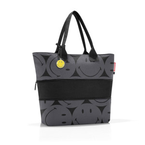 Reisenthel Shopper Shopper E1 smiley grey, Anthrazit, Textil, 12 L, 50x26.5x16.5 cm, großes Hauptfach, Freizeit, Koffer & Taschen, Einkaufstaschen