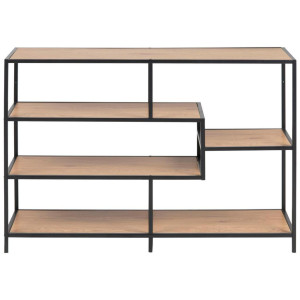 Xora Regal, Schwarz, Eiche, Metall, Holzwerkstoff, 114x78x35 cm, Wohnzimmer, Regale, Bücherregale