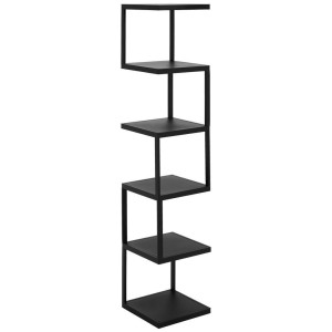 Carryhome Regal, Schwarz, Metall, 6 Fächer, 25x119x25 cm, stehend, in verschiedenen Größen erhältlich, Wohnzimmer, Regale, Bücherregale