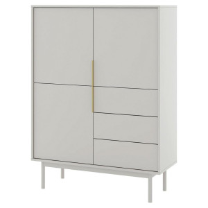 Boxxx Highboard Viva, Kaschmir, Holz, 1 Fächer, 3 Schublade(n) Schubladen, 104x139.5x39 cm, Typenauswahl, Beimöbel erhältlich, stehend, Wohnzimmer,