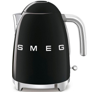SMEG Wasserkocher 50´s Style, Schwarz, Metall, 1,7 L, 22.3x24.8x17.1 cm, automatische Abschaltung, manuelle Trockengehschutz, Überhitzungsschutz,
