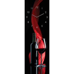 Euroart Wanduhr, Mehrfarbig, Glas, 20x60x3.1 cm, Dekoration, Uhren, Wanduhren