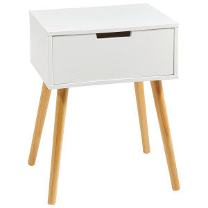 Xora Nachtschrank, Natur, Weiß, Holz, Holzwerkstoff, Kiefer, massiv, 1 Schublade(n) Schubladen, 40x52x30 cm, Schlafzimmer, Nachttische